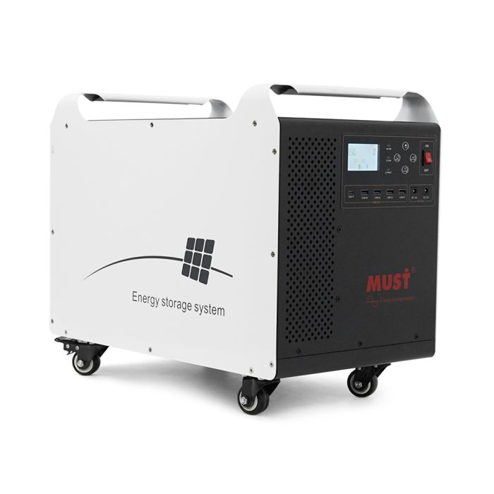 Must HBP1800-3024OS 3072W LiFePO4 LCD, 24VDC, PV 60A MPPT, 230V ±5%, 6000 cycle 80% DOD, 25°C, 4xUSB, 2x12V1A, Type-C, 3xAC 220V, 288*348*490, 33KG