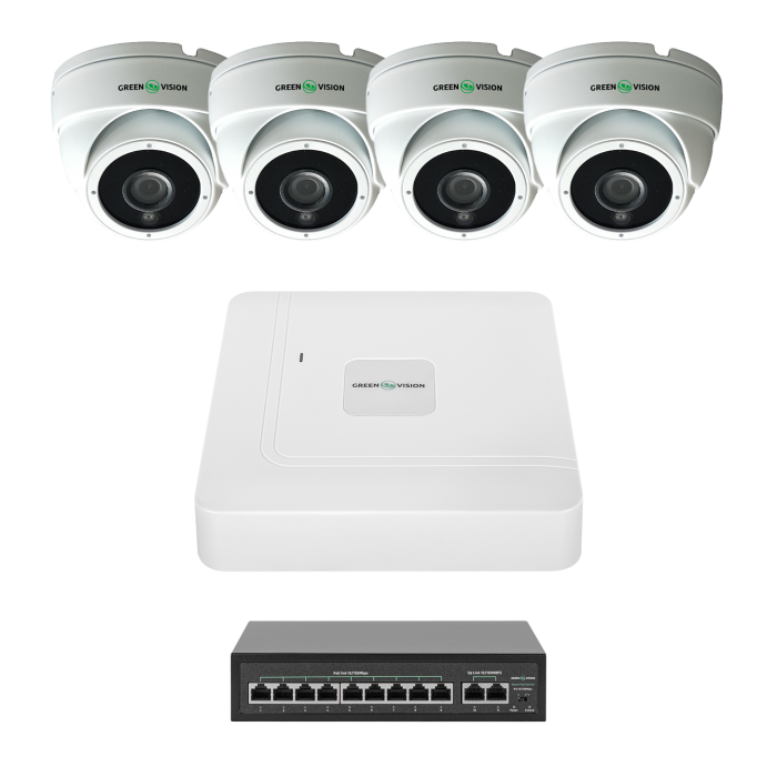 Комплект відеоспостереження на 4 камери GV-IP-K-W99/4 4MP