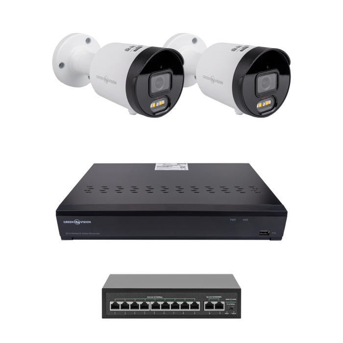 Комплект відеоспостереження на 2 камери GV-IP-K-W102/2 4MP (Ultra AI)