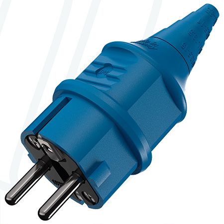 Штекер SCHUKO 16A 2п+З 230В, IP44 синій, MENNEKES (артикул 10838)