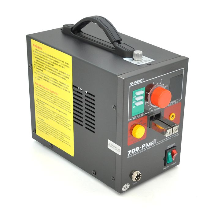 Апарат точкового зварювання конденсаторний SUNKKO S709 PLUS, Ni-Cd, Ni-MH, Li-Ion, стрічка 0,5-0,35 мм, струм 80-800А, 220V, 16 мм2, U=20V, 4.3kW