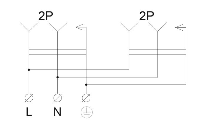 Колодка каучукова 2Р+PE з захисними кришками двомісна 16А IP44