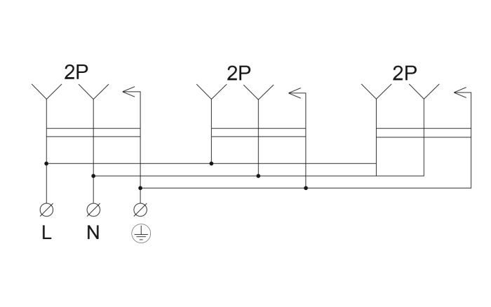 Колодка каучукова 2Р+PE з захисними кришками тримісна 16А IP44 