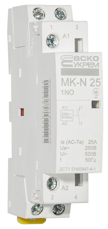 Модульний контактор MK-N 1P 25A 1NO 220V