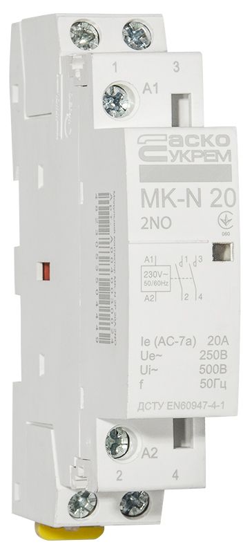 Модульний контактор MK-N 2P 20A 2NO 220V