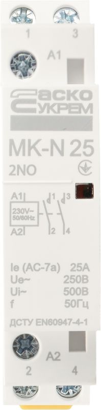 Модульний контактор MK-N 2P 25A 2NO 220V