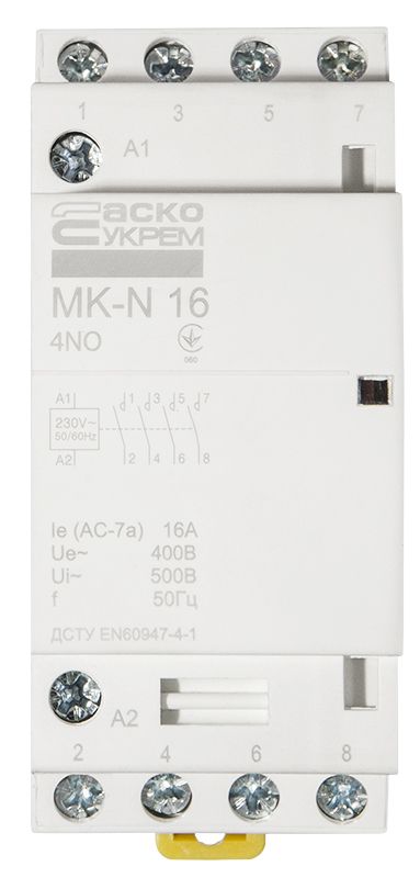 Модульний контактор MK-N 4P 16A 4NO 220V