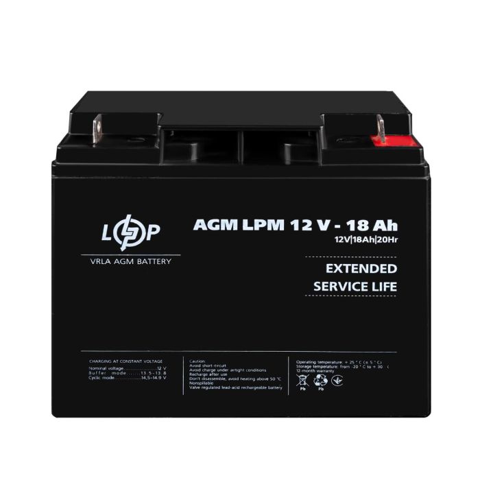 Розпродаж Акумулятор AGM LPM 12V - 18 Ah