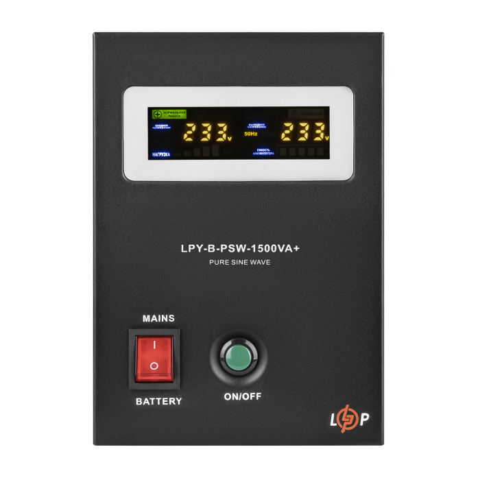 ДБЖ з правильною синусоїдою 24V LPY-B-PSW-1500VA+(1050Вт) 10A/15A