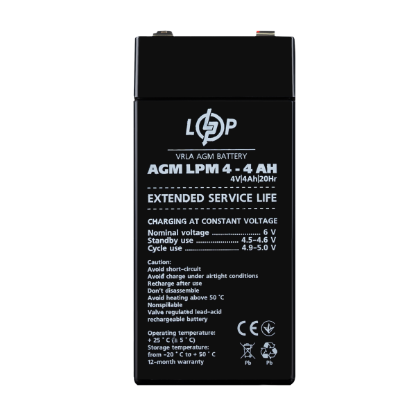 Акумулятор AGM LPM 4V - 4 Ah