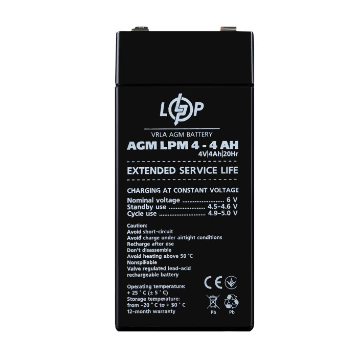 Акумулятор AGM LPM 4V - 4 Ah