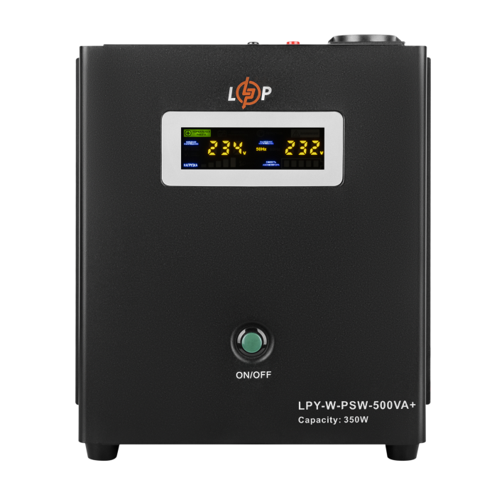 ДБЖ з правильною синусоїдою 12V LPY-W-PSW-500VA+(350Вт)5A/10A