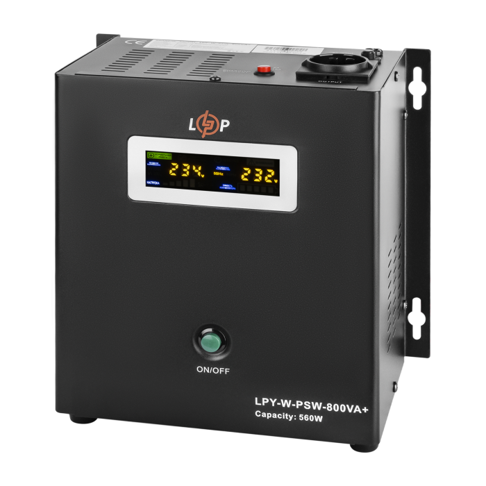 ДБЖ з правильною синусоїдою 12V LPY-W-PSW-800VA+(560Вт)5A/15A