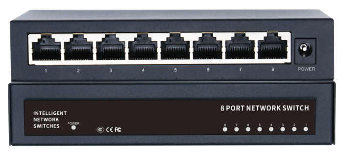 Комутатор Merlion MG1008 8 портів Ethernet 10/100/1000 Мбіт/сек. метал DC 5V 2А. Блок живлення у комплекті