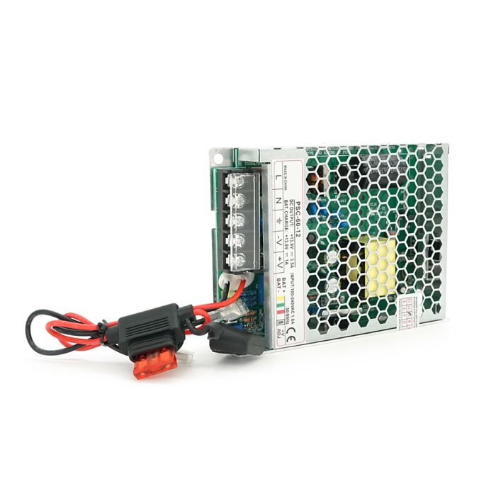 UPS без боксу CEKO PSC-60-12 під зовнішній акб, потужність 12V(60W), струм заряду акб 13.8В/1А, метал, 129×97×30 мм