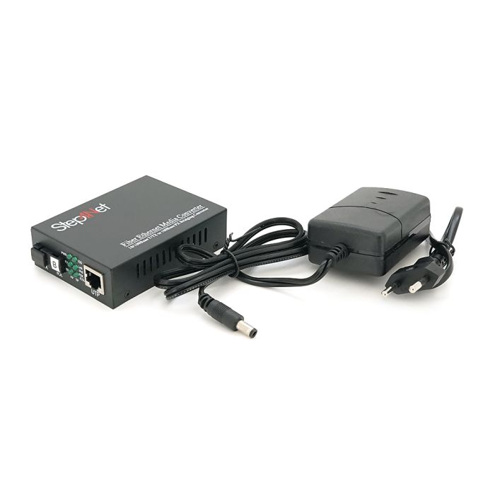 Медіаконвертер Step4Net MC-R-0,1-1SM-1310nm, 1550 WDM одноволоконний Full/Half duplex, SC 20km (0+70°C), + блок живлення 5V 1A Q50