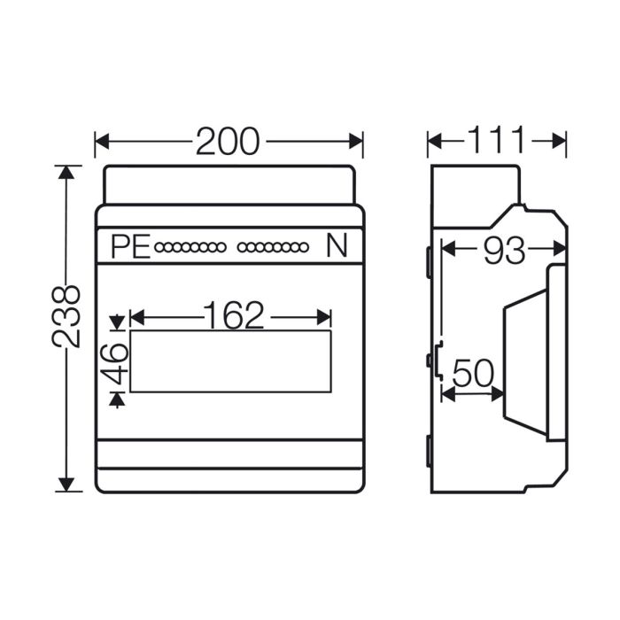 Розподільний щит KV 1509 з клемниками, 1х9 модулів, IP54 | HENSEL