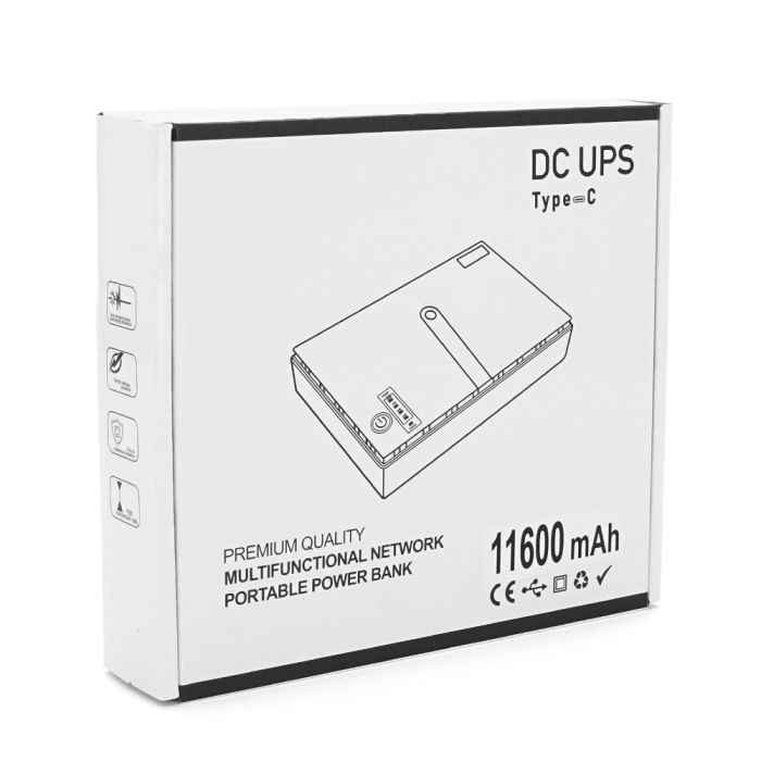 ДБЖ UPS-18W DC1018P YT45949 для роутерів/комутаторів/PON/POE-430, 5//9/12V, 1A, 11600MAh(знімні 4*2900MAh), Black, BOX