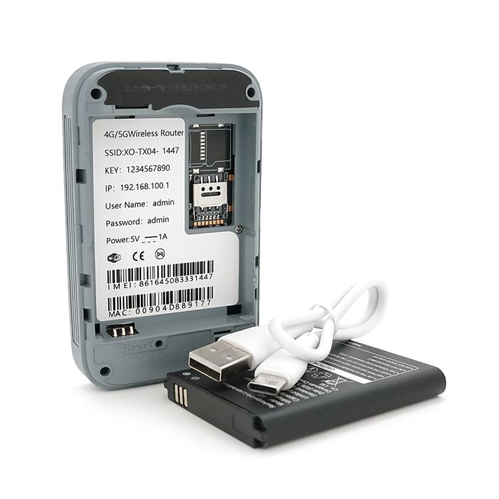 4G XO TX04 Портативний мобільний WiFi-маршрутизатор, (батарея) 3000 мАг. 802.11 b/g/n, 4G/3G, 95,1*58,6*15,7 мм, 90г. Білий
