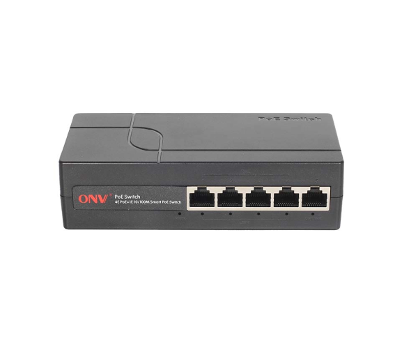 4х портовий Smart PoE комутатор ONV-H1054PEBS, 4хРоЕ 100Мбіт + 1хUplink 100Мбіт, IEEE802.3af/at, потужність 65Вт, пластик