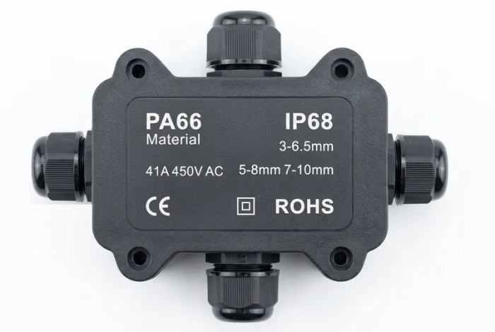 Водонепроникна коробка PA66 3-6,5mm (7-10mm), 1-6 контактів, 70 х 40 х 40 мм, IP68