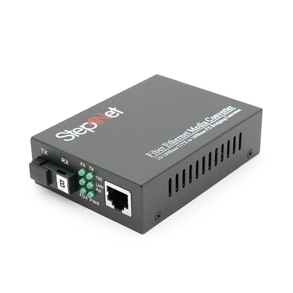 Медіаконвертер Step4Net MC-R-0,1-1SM-1550nm-20-LFP, 1550 WDM одноволоконний Full/Half duplex, SC 20km (0+70°C), + блок живлення 5V 1A Q50