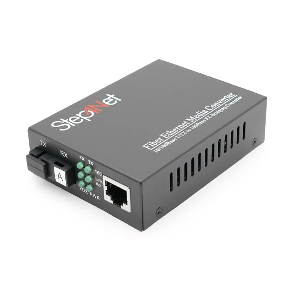 Медіаконвертер Step4Net MC-R-0,1-1SM-1310nm-20-LFP, 1550 WDM одноволоконний Full/Half duplex, SC 20km (0+70°C), + блок живлення 5V 1A Q50