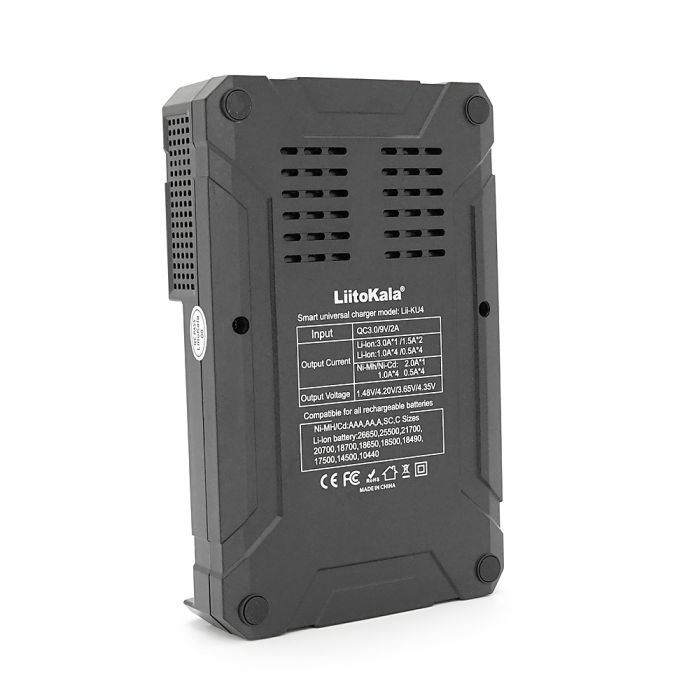 ЗУ універсальне Liitokala Lii-KU4, 4 канали, LCD display, підтримує Li-ion, Ni-Mh/Li-ion/HV/LiFePo4, USB QC, Box