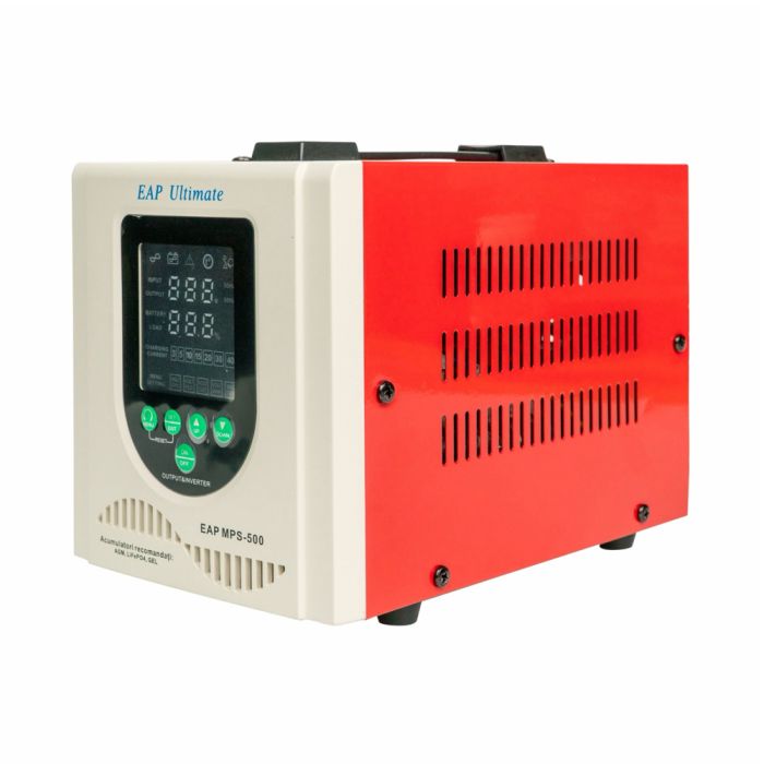 ДБЖ з правильною синусоїдою Westech EAP ULTIMATE MPS-500 (800VA), 3/5/10/15А, під зовнішню АКБ 12В (AGM/GEL/LFP), 230х145х180мм