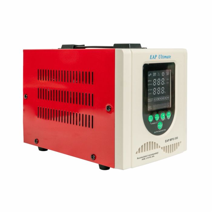 ДБЖ з правильною синусоїдою Westech EAP ULTIMATE MPS-500 (800VA), 3/5/10/15А, під зовнішню АКБ 12В (AGM/GEL/LFP), 230х145х180мм