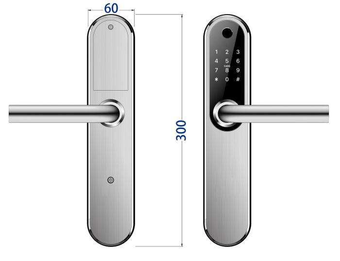 Розумний дверний біометричний замок SEVEN LOCK SL-7768BF silver (врізна частина (252) 6085)