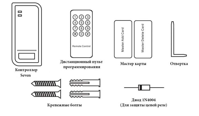 Контролер доступу + зчитувач SEVEN CR-7462w (EM-Marin+ MIFARE)