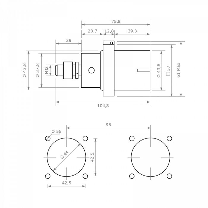 Розетка панельна SPX, 480А, E, підʼєднання М12, зелений | POWER SYNTAX (арт. SPX4PSEGNM120000)