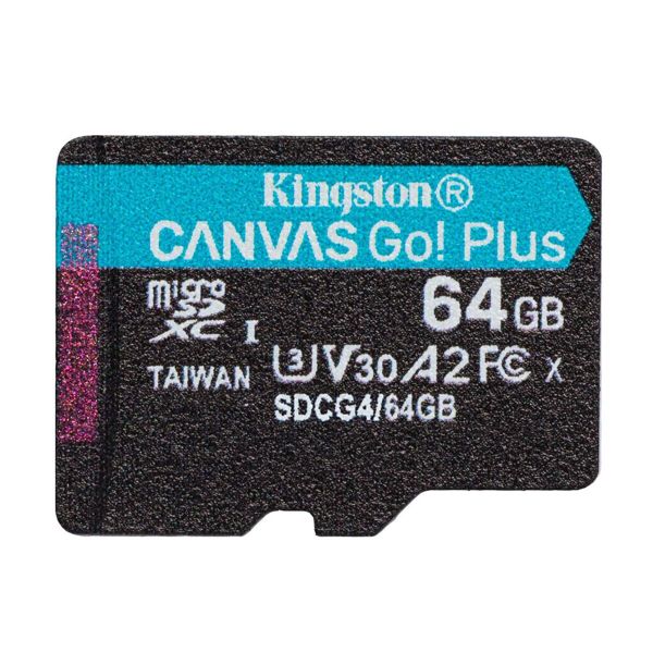 Карта пам'яті microSDXC (UHS-1 U3) Kingston Canvas Go! Plus 64Gb class 10 A2 V30 (R200MB/s) (SDCG4/64GBSP)