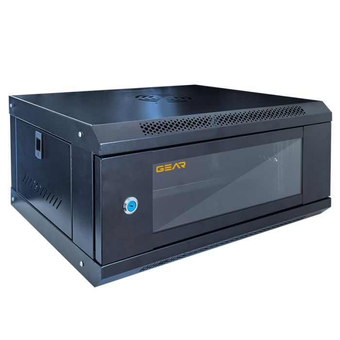 Шафа серверна настінна GEAR 4U 19'' 530x400x240 мм., Чорна (GWMSN-4U)