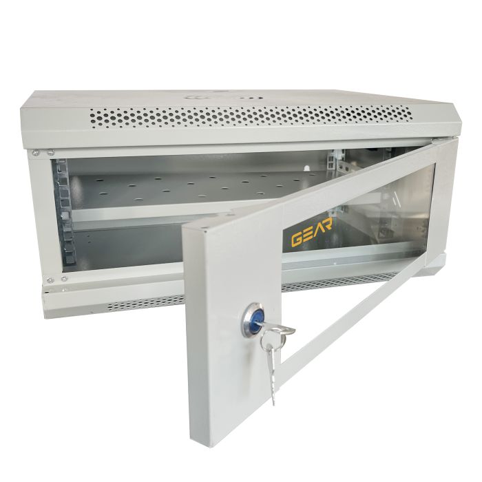 Шафа настінна серверна GEAR 4U 600x600х240 мм Сірий із полицею (GWMSN-4U-600-600G)