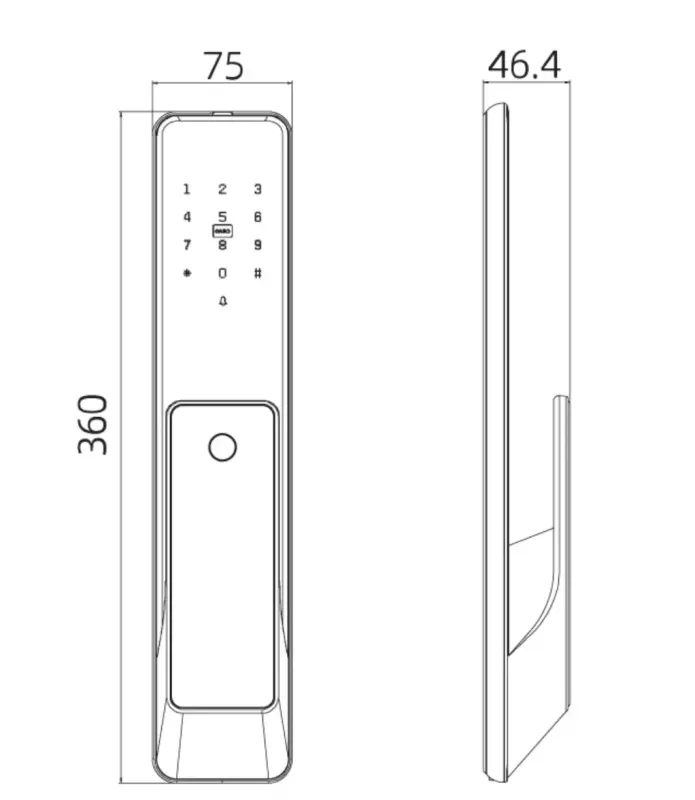 Розумний дверний біометричний замок SEVEN LOCK SL-7775BF black
