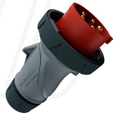 Штекер PowerTOP Xtra 16A 5п 6г 400В з ErgoCONTACT, IP67/IP69, MENNEKES (артикул 13624)