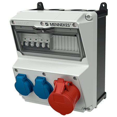 Комбінований модуль AMAXX 260x225 мм з роз'ємами 1xCEE16А5п 2xSchuko 1xMCB16А3п/C 2xMCB16А1п/C IP44 | MENNEKES, MENNEKES (артикул 920006)
