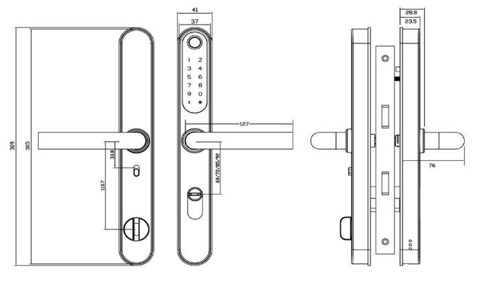 Розумний дверний біометричний замок SEVEN LOCK SL-7761BF silver (без врізної частини)