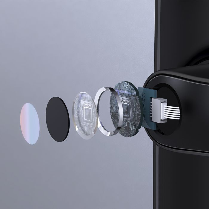 Розумний дверний біометричний замок SEVEN LOCK SL-7767BFW black (без врізної частини)
