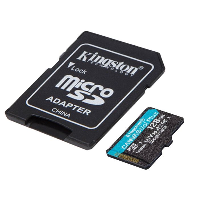 Карта пам'яті microSDXC (UHS-1 U3) Kingston Canvas Go Plus 128Gb class 10 A2 V30 (R170MB/s, W90MB/s) (adapter SD) (SDCG3/128GB)