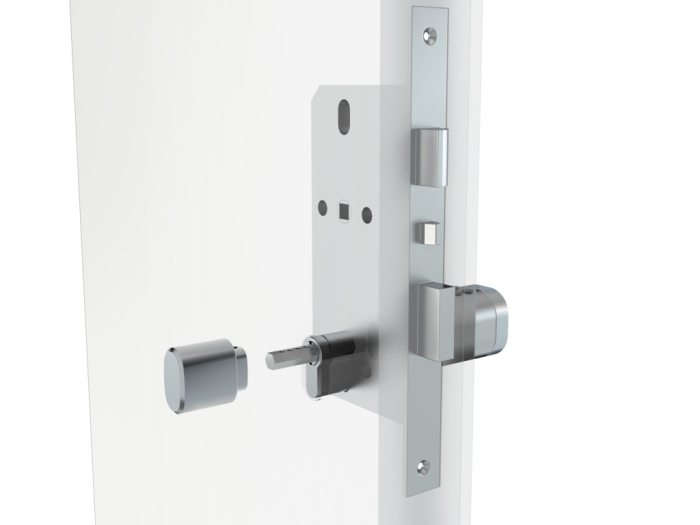Розумний дверний біометричний замок (циліндр) SEVEN LOCK SL-7774BF silver