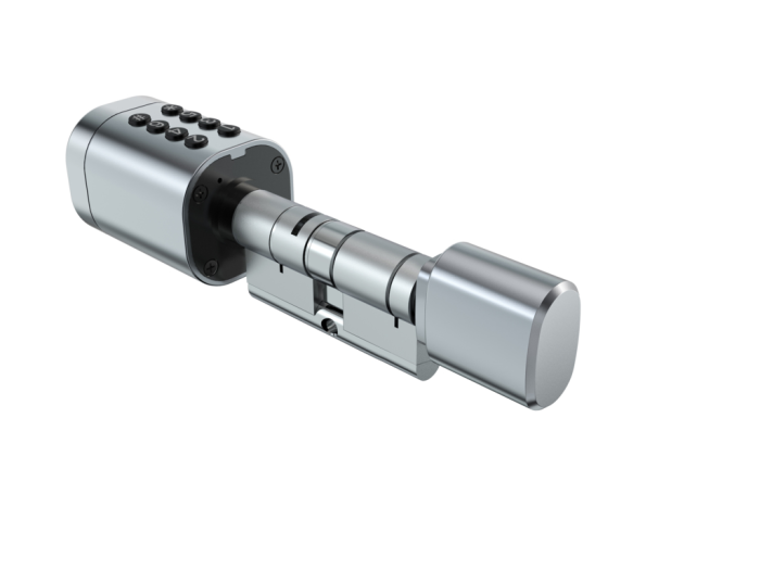Розумний дверний біометричний замок (циліндр) SEVEN LOCK SL-7774BF silver (100-150мм)