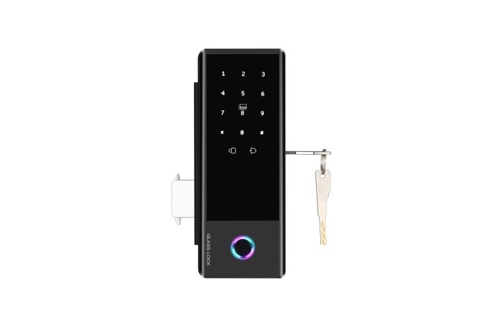 Розумний біометричний замок на скляні двері SEVEN LOCK SL-7776BF black