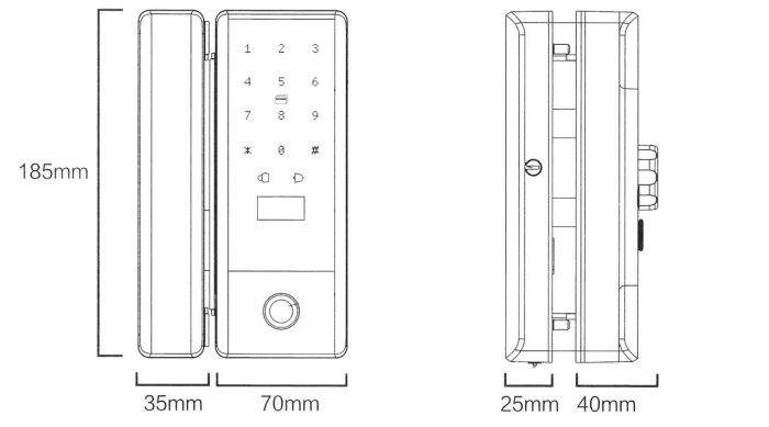 Розумний біометричний замок на скляні двері SEVEN LOCK SL-7776BF black