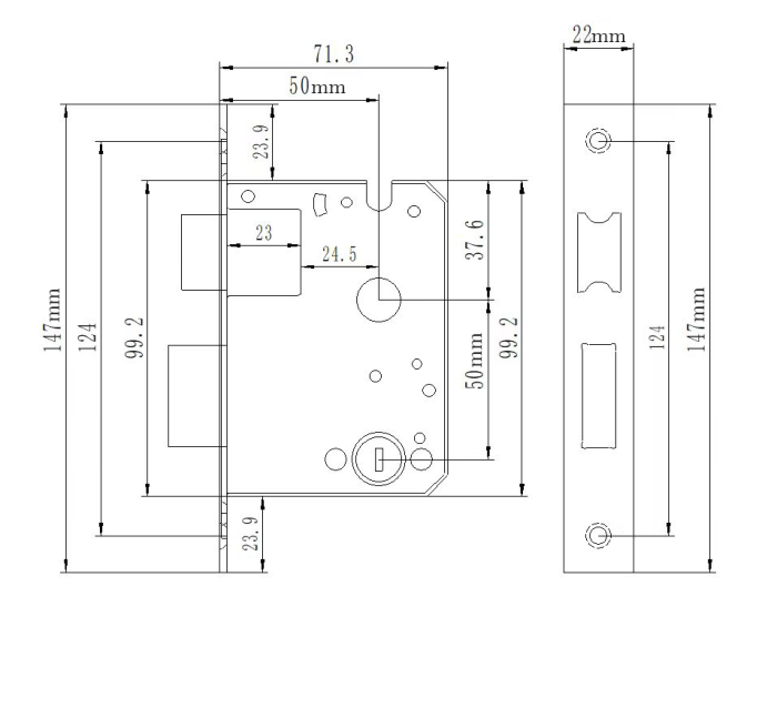 Розумний дверний біометричний замок SEVEN LOCK SL-7740BF black (врізна частина 5050)