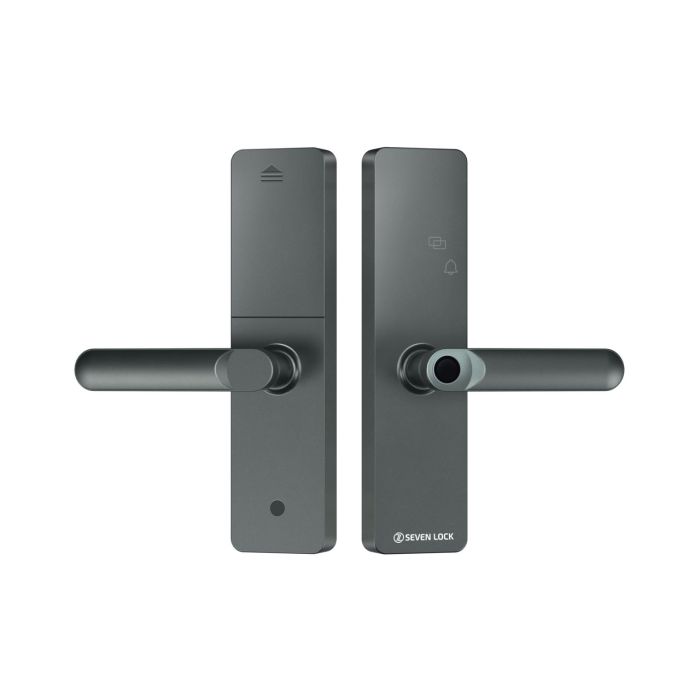 Розумний дверний біометричний замок SEVEN LOCK SL-7740BF grey (врізна частина 5050)