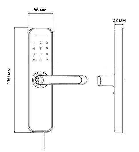 Розумний дверний біометричний замок SEVEN LOCK SL-7740BF black (врізна частина 5050)