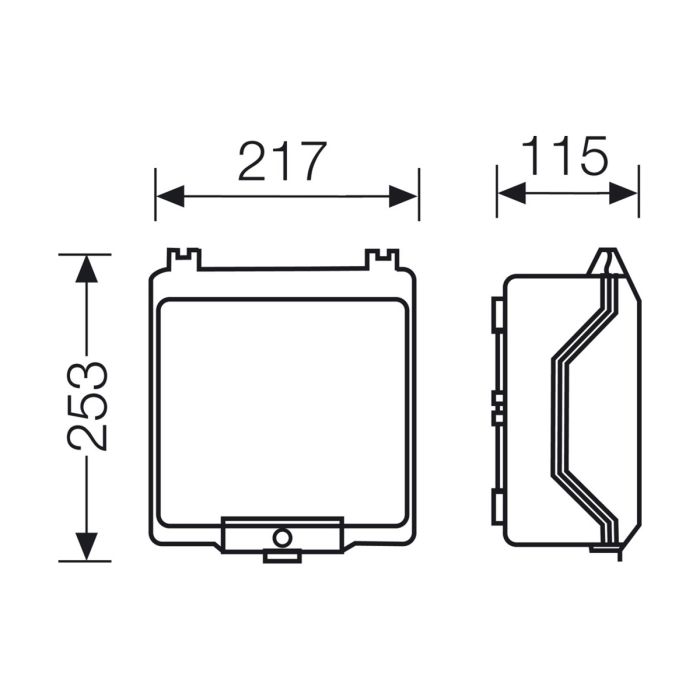 Коробка порожня KG 9003, 253x217x115 мм, прозорими дверцятами, IP66 | HENSEL